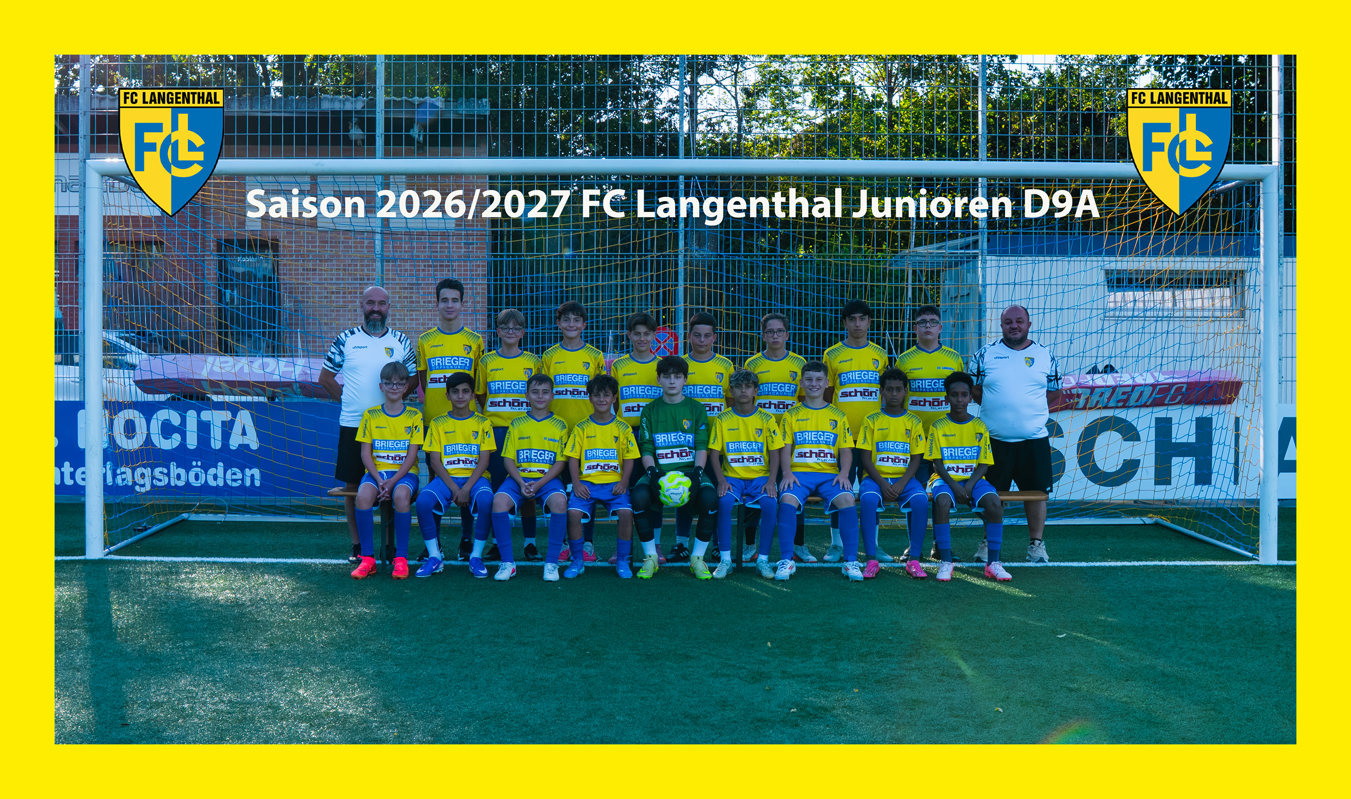 Mannschaftsfoto der Junioren D9A des FC Langenthal